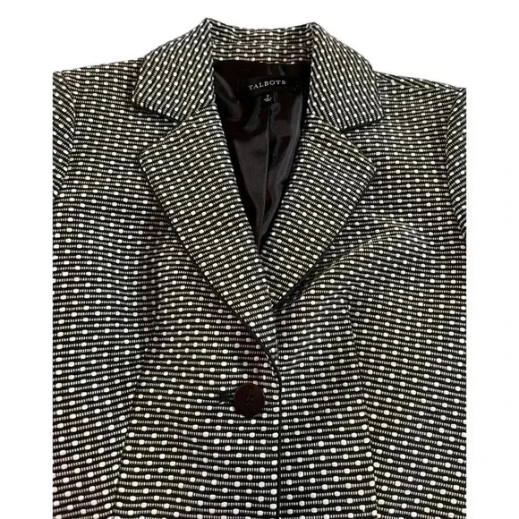 TALBOTS TWO-BUTTON NOTCHED TWEED BLAZER – SIZE 2 - Picture 8 of 11